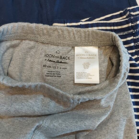 NWT Hanna Andersson Moon & Back Organic‎ Cotton JOGGERS 3-Pack 60 3-6mos - Picture 2 of 2